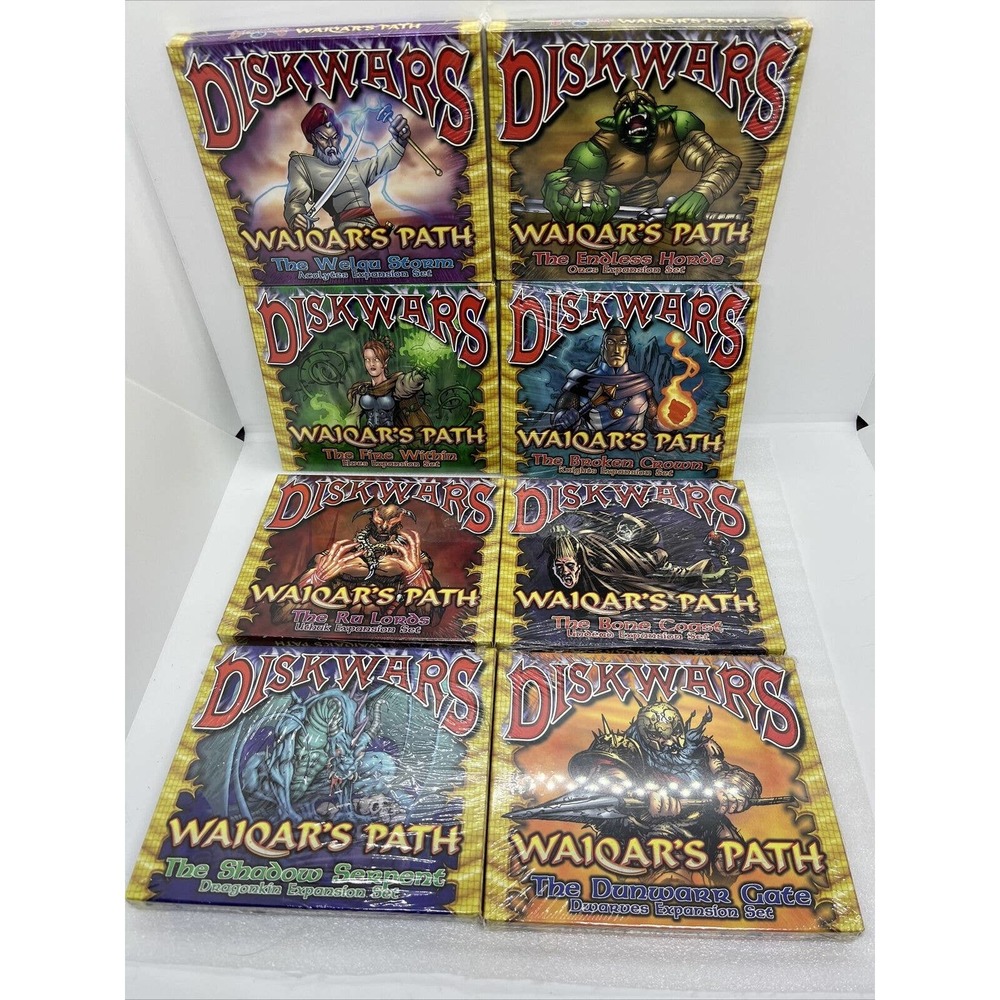 RARE Set Of 8 SEALED DISKWARS 2000 WAIQAR’S PATH Expansion Sets Undead Dwarves